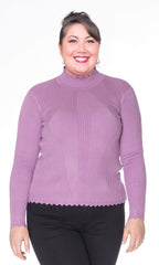 Suéter cerrado con cuello moc. MOD. Q40X-001.