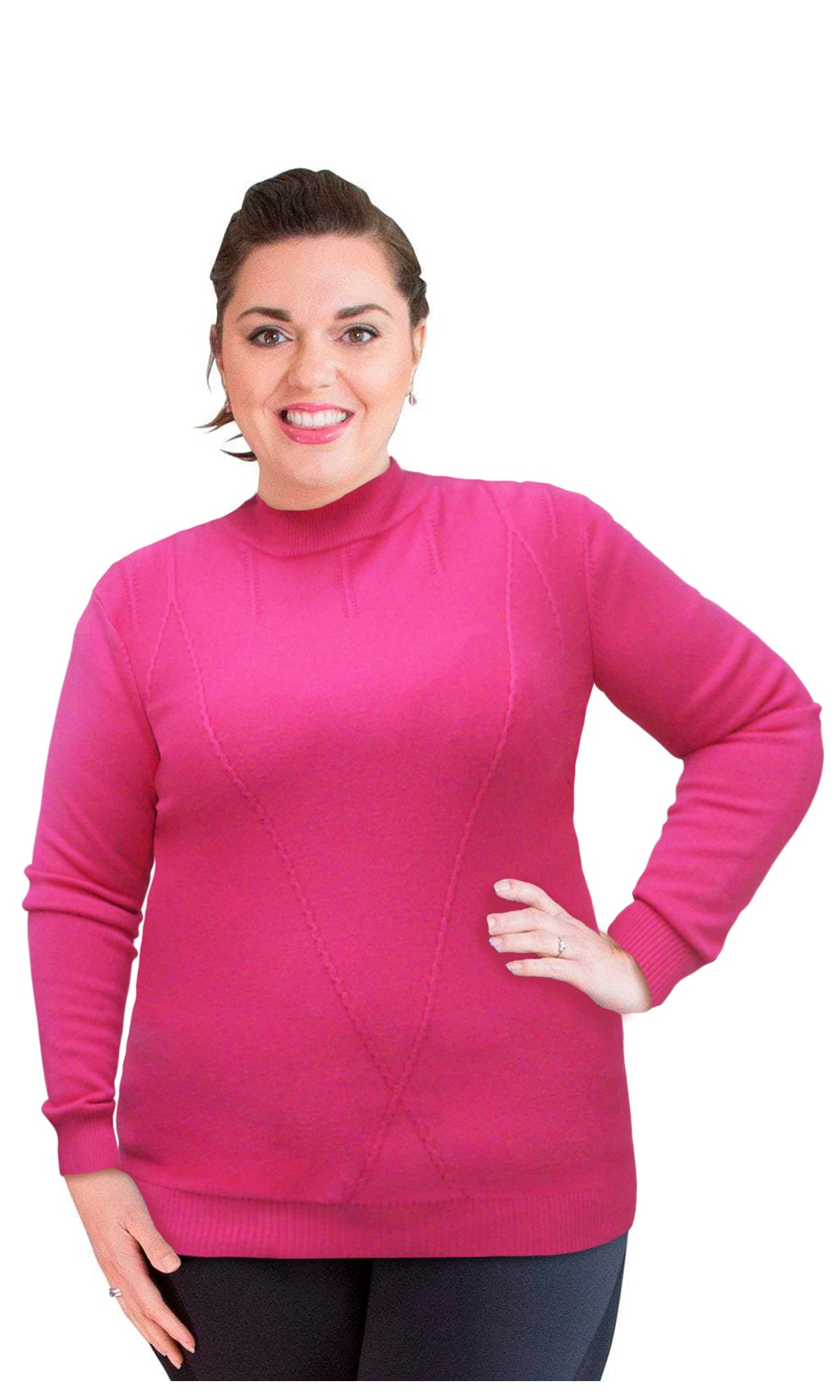Suéter cerrado con cuello mock. MOD. Q40X-010