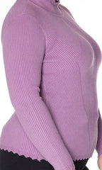 Suéter cerrado con cuello moc. MOD. Q40X-001.