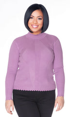 Suéter cerrado con cuello moc. MOD. Q40X-001.