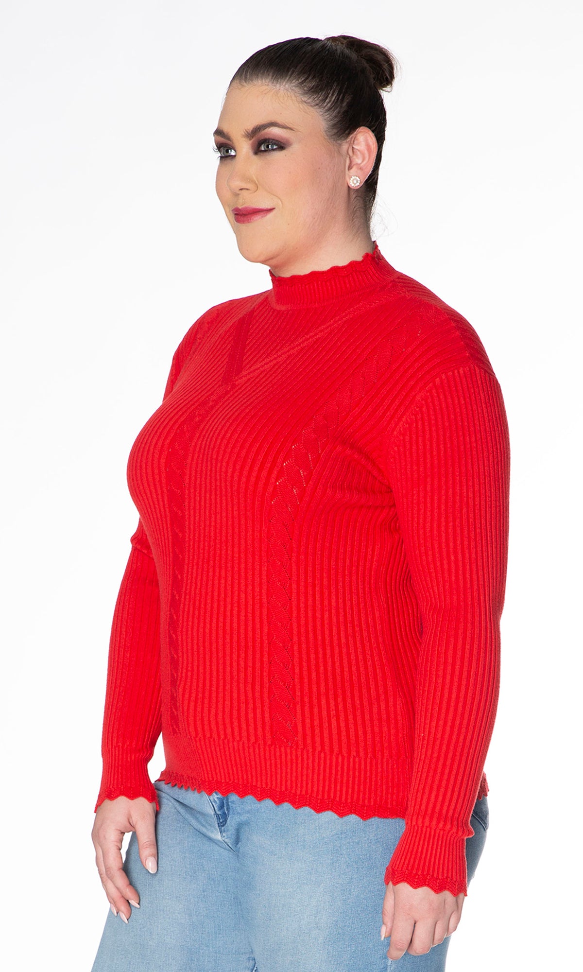 Suéter cerrado cuello mock. MOD. Q40X-002